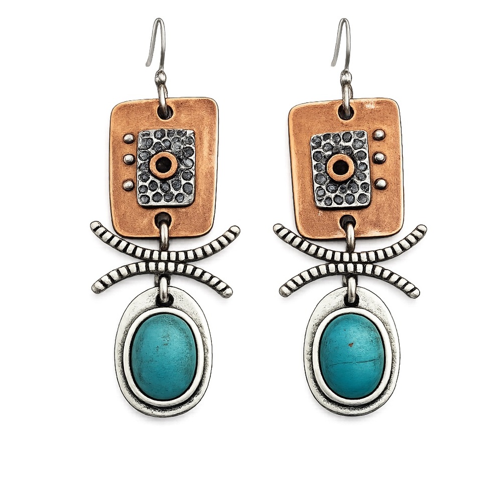🌹✅Rains Copper and Turquoise Earrings